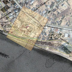 Layering of three maps: 1704, 1887 and current map of Odanak.