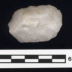 Colour photograph of a rounded quartz.